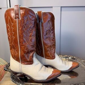 Vintage Code West Women's Cowboy Boots Leather Pointed Toe Size 5 1/2Made in USA
